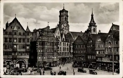 Ak Stuttgart in Württemberg, Marktplatz