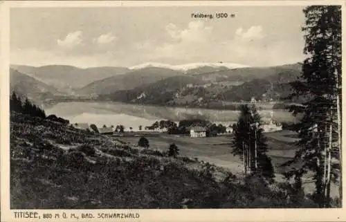 Ak Titisee Neustadt im Breisgau Hochschwarzwald, Panorama, See, Feldberg