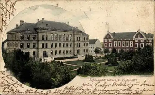 Ak Zerbst in Anhalt, Rephunscher Garten, Volksschule