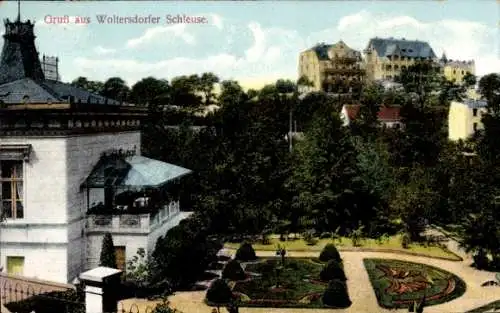 Ak Woltersdorf, Woltersdorfer Schleuse , Stadtansicht