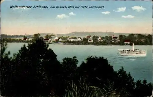 Ak Woltersdorf bei Berlin, Woltersdorfer Schleuse, Kalksee, Kietz Woltersdorf