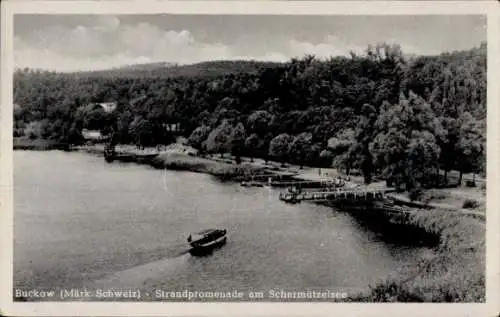 Ak Buckow Märkische Schweiz, Strandpromenade am Schermützelsee