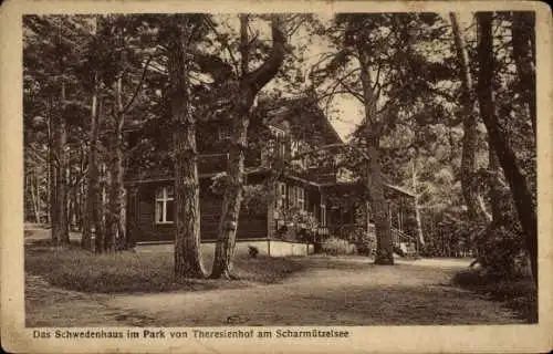 Ak Bad Saarow in der Mark, Schwedenhaus im Park von Theresienhof am Scharmützelsee