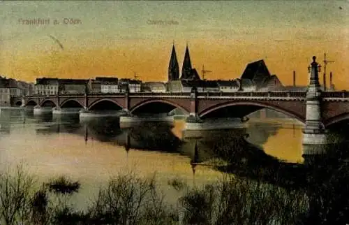 Ak Frankfurt an der Oder, Oderbrücke