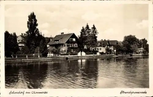 Ak Schondorf am Ammersee Oberbayern, Strandpromenade