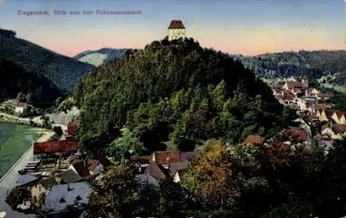 Ak Ziegenrück Thüringen, Blick von der Pohlmannsbank