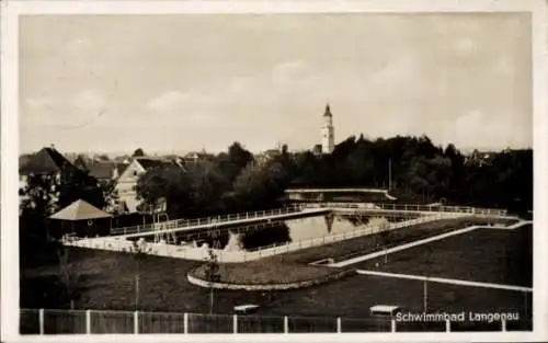 Ak Langenau in Württemberg, Schwimmbad