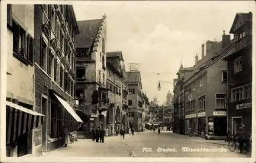 Ak Lindau am Bodensee Schwaben, Maximilianstraße, Weinstube, Geschäft Siegfried Hofmann