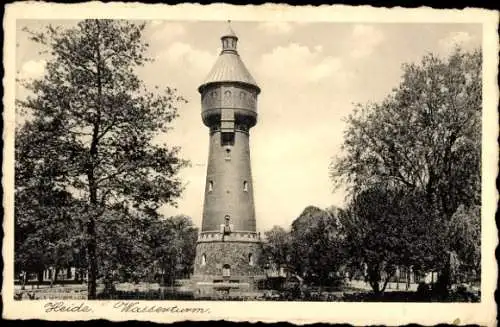 Ak Heide in Holstein, Wasserturm mit Umgebung