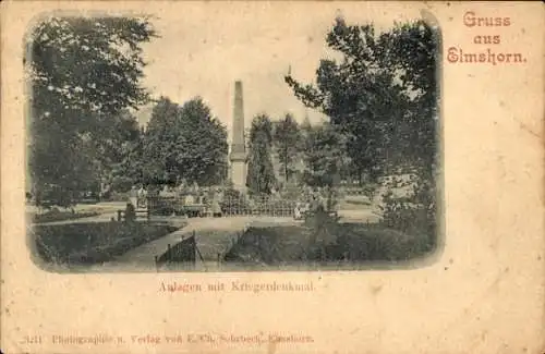 Ak Elmshorn in Holstein, Anlagen, Kriegerdenkmal