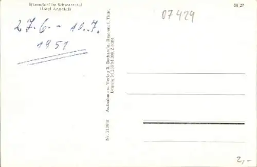 Ak Sitzendorf an der Schwarza in Thüringen, Blick zum Hotel Annafels mit Umgebung