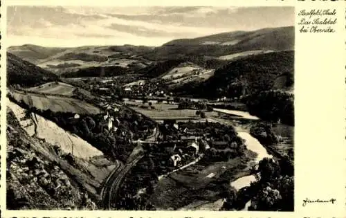 Ak Saalfeld Saale, Das Saaletal bei Obernitz,Landschaft