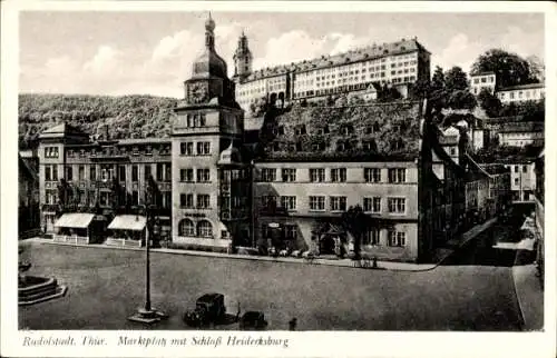 Ak Rudolstadt in Thüringen, Marktplatz, Schloss Heidecksburg