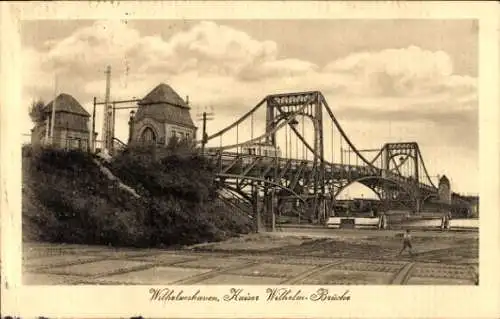 Ak Wilhelmshaven an der Nordsee, Kaiser Wilhelm Brücke