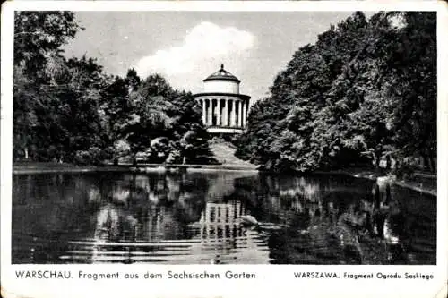 Ak Warszawa Warschau Polen, Fragment aus dem Sächsischen Garten