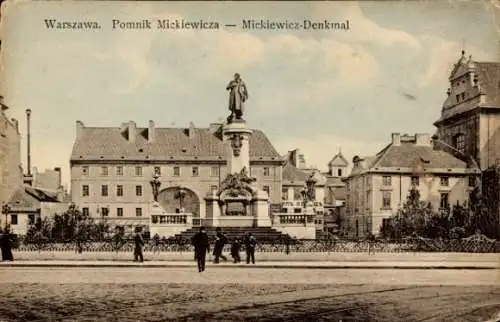 Ak Warszawa Warschau Polen, Pomnik Mickiewicza