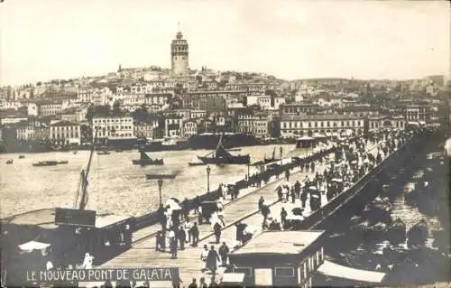 Ak Konstantinopel Istanbul Türkei, Galata Brücke