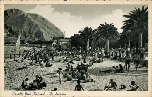 Ak Mondello Palermo Sizilien Sicilia Italien, Lido, La Spiaggia