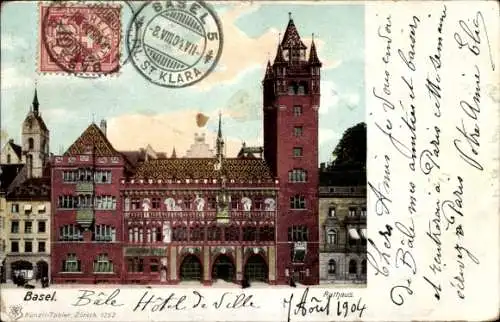 Ak Basel Bâle Stadt Schweiz, Rathaus