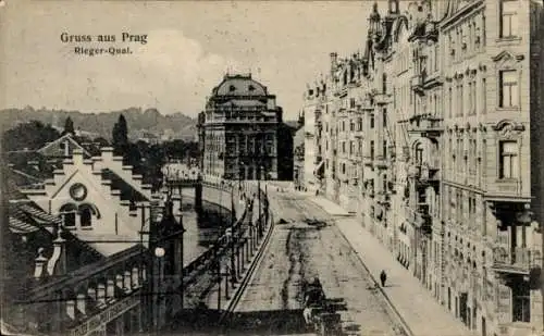 Ak Praha Prag Tschechien, Rieger Quai