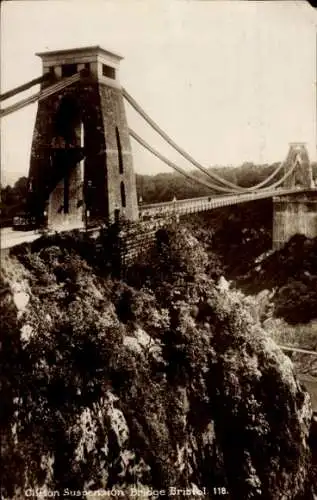 Ak Bristol Südwestengland, Clifton Suspension Bridge