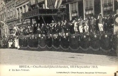 Ak Breda Nordbrabant Niederlande, Unabhängigkeitsfeierlichkeiten 1913, Eere Tribuun