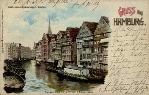 Halt gegen das Licht Litho Hamburg Mitte Altstadt, Fleet zwischen Deichstraße und Cremon