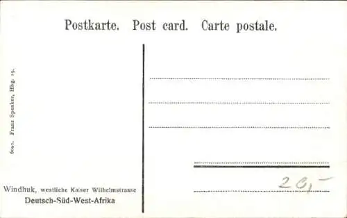 Ak Windhoek Windhuk Namibia Deutsch Südwestafrika, westliche Kaiser Wilhelmstraße