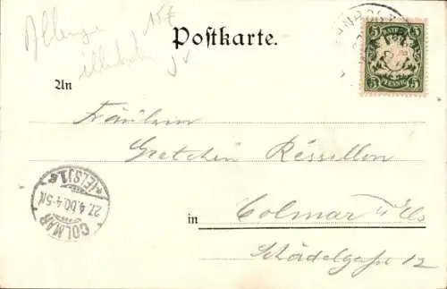 Künstler Litho Neustadt an der Weinstraße, Partie am Bachgang