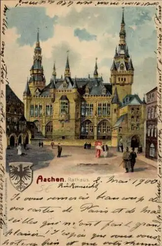 Litho Aachen, Rathaus, Wappen
