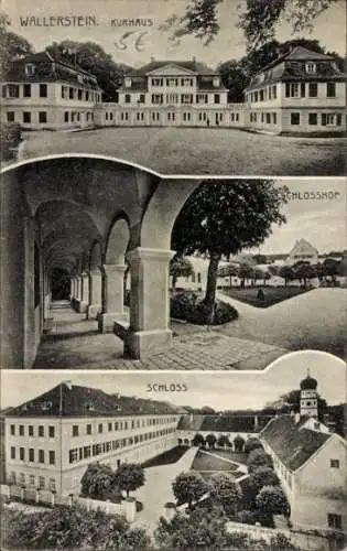 Ak Wallerstein in Schwaben, Kurhaus, Schlosshof, Schloss