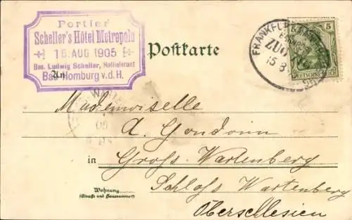 Litho Bad Homburg vor der Höhe Hessen, Schellers Hotel Metropole