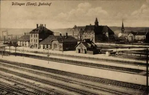 Ak Dillingen im Saarland, Bahnhof