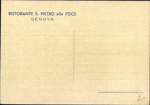 Ak Genova Genua Liguria, Ristorante S. Pietro alla Foce