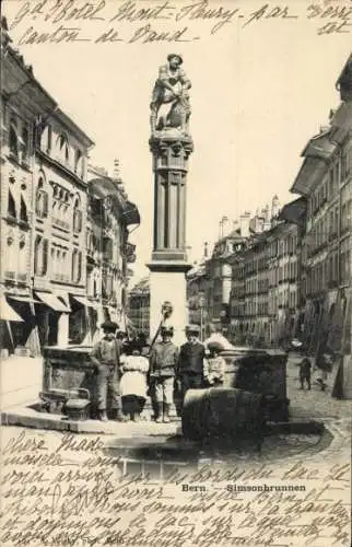 Ak Bern Stadt Schweiz, Simsonbrunnen