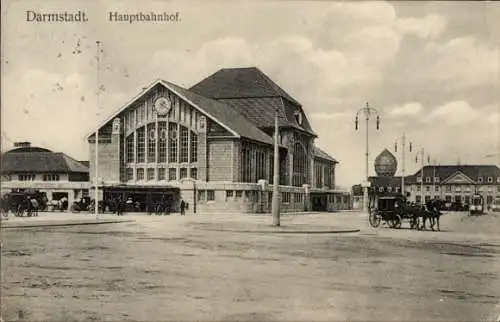 Ak Darmstadt in Hessen, Hauptbahnhof