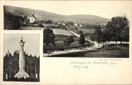 Ak Altenbergen Georgenthal in Thüringen, Gesamtansicht mit Kandelaber, Denkmal