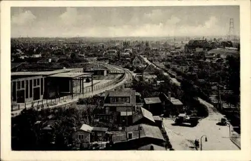 Ak Hamburg Bergedorf Moorfleet, Panorama, LKW, Brücke, Eisenbahnschienen