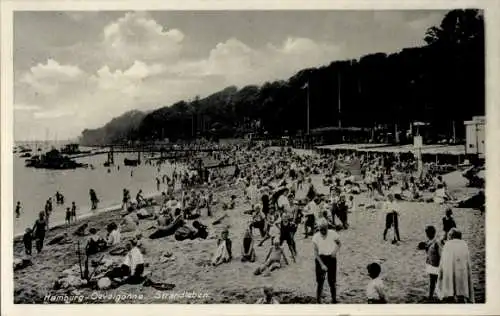 Ak Hamburg Altona Oevelgönne, Strandleben