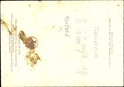 Ak Schauspieler Daniel Gelin, Drei Mädchen aus Paris, Portrait