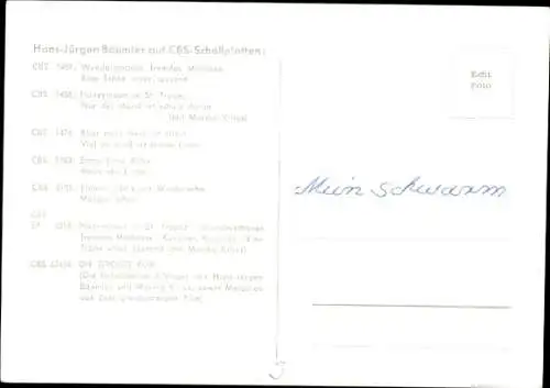 Ak Eiskunstläufer, Sänger und Schauspieler Hans-Jürgen Bäumler, Portrait, Autogramm