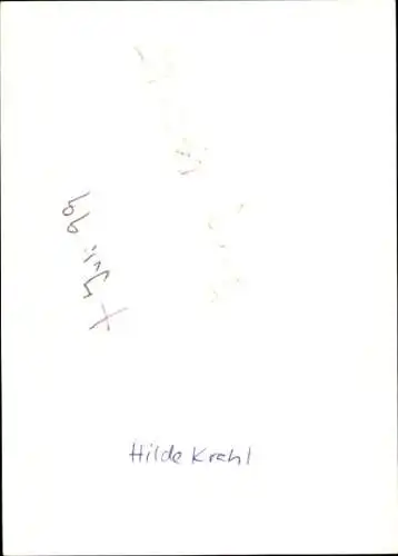 Ak Schauspielerin Hilde Krehl, Portrait, Autogramm