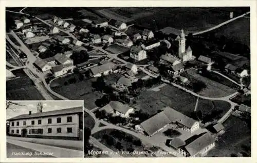 Ak Moosen Taufkirchen an der Vils Oberbayern, Fliegeraufnahme, Handlung Georg Schuster