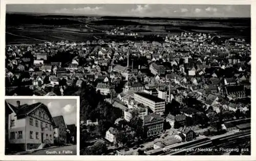 Ak Schwenningen am Neckar, Fliegeraufnahme, Gasthaus zum Fässle