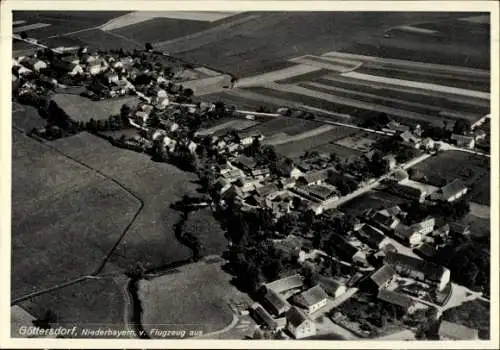 Ak Göttersdorf Loiching in Niederbayern, Fliegeraufnahme