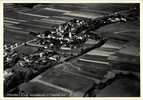 Ak Pörndorf Aldersbach in Niederbayern, Fliegeraufnahme