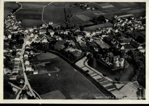 Ak Taufkirchen an der Vils Oberbayern, Fliegeraufnahme