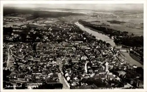 Ak Schweinfurt in Unterfranken Bayern, Fliegeraufnahme