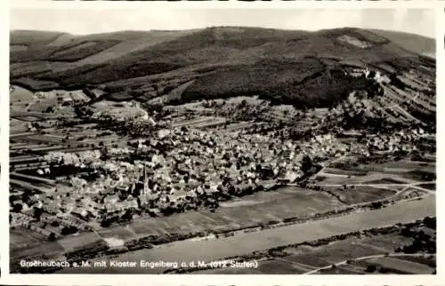 Ak Großheubach am Main Unterfranken, Kloster Engelberg, Fliegeraufnahme