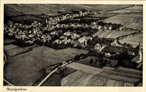 Ak Obermögersheim Wassertrüdingen in Mittelfranken, Fliegeraufnahme